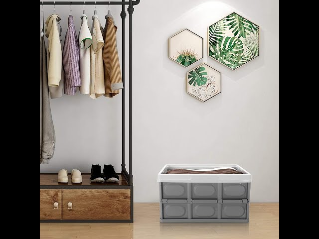 Vídeo relacionado con Relaxdays Caja de Almacenaje Plegable 60 L, Plástico, Gris, 31.5 x 58.5 x 40 cm