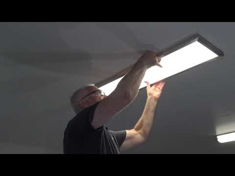 48-in White LED 5CCT Flat Panel Ceiling Light (FP1247-AL5-48LFC) Installation