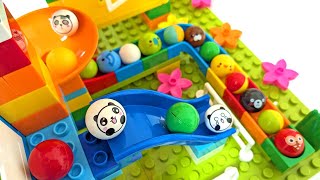 Satisfying colorful block house course ♬ Cute ball marble run ASMR