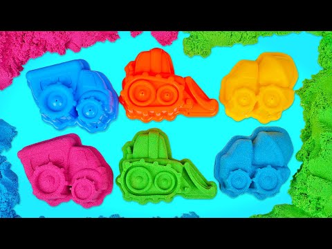 Моя Песочница для малышей — Машинки из кинетического песка — Развивающее видео для детей