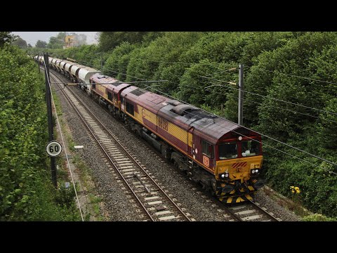 DB Cargo France 66218 & 66231 depart Caffiers with an aggregate train - 22/7/23