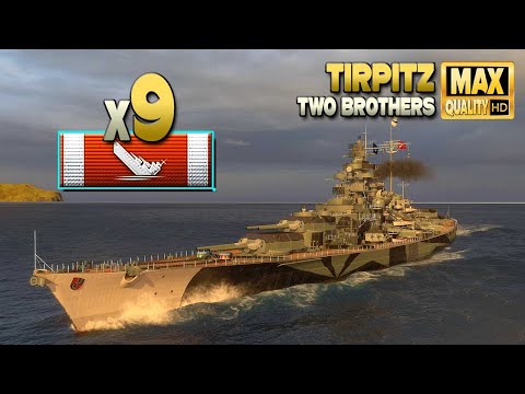 Battleship Tirpitz: Huge comeback on map "Two Brothers" - World of Warships
