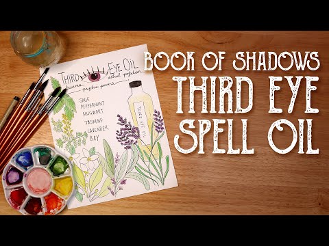 Book of Shadows Page, Third Eye Oil - Spell Oil Recipe, Conjur Oil - Witchcraft,  Magical Crafting