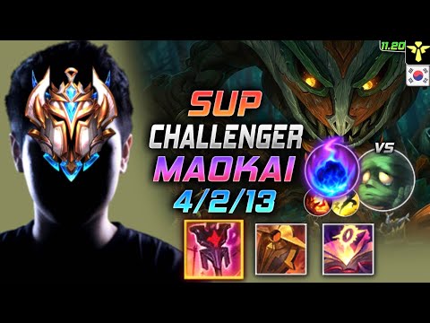Challenger Maokai Support vs Amumu - 챌린저 서폿 마오카이 템트리 룬 제국 유성 マオカイ Маокай 扭曲树精 茂凱 - KR 11.20