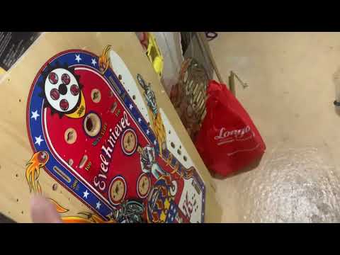 Part 1 Bally Pinball Playfield Swap on an Evel Knievel Pinball Machine