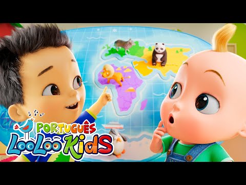 🌎Aventura Pelos 7 Continentes - Canção Educativa para Crianças | LooLoo Kids Português