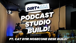 How we built our Podcast Studio! (Walk Through Tour With Cat D11 Desk Build Behind the Scenes)