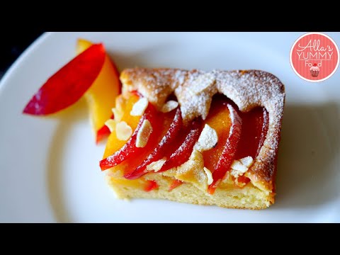 Plum & Almond Buttermilk Cake | Latvian Plum Cake Recipe