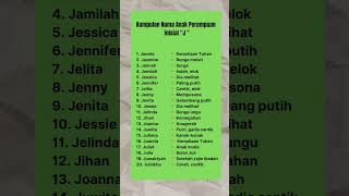 Download lagu Kumpulan Nama Anak Perempuan inisial 'J '#shorts mp3
