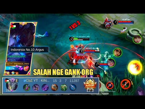 GAMEPLAY HYPER ARGUS BY SUPREME INDO | ARGUS BEST BUILD 2022 | MOBILE LEGEND
