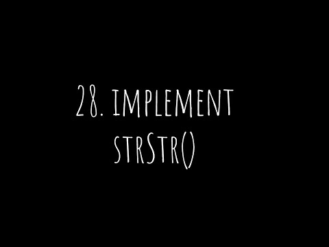 leetcode 28 implement strStr()