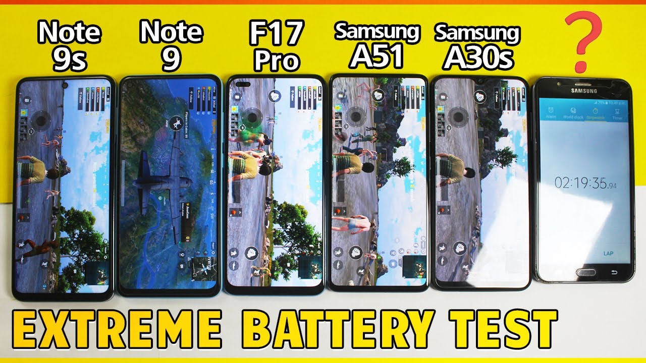 OPPO F17 Pro vs A51 vs A30s vs Redmi Note 9 vs Note 9s Battery Test!