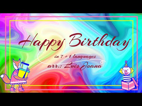 White Flower VC #30-- Happy Birthday 2 - in 7+1 languages