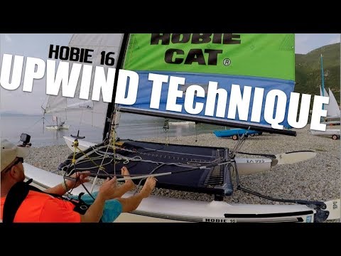 Hobie 16 upwind sailing on land run through