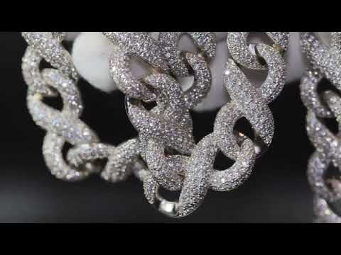 Mens Iced Chain, Iced Out Chain, hip hop infinity link chain, infinity link chain, baguette chain