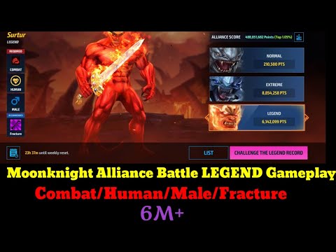 MARVEL Future Fight - Moonknight 6.14M || Alliance Battle Legend || Combat Human Male (Fracture)