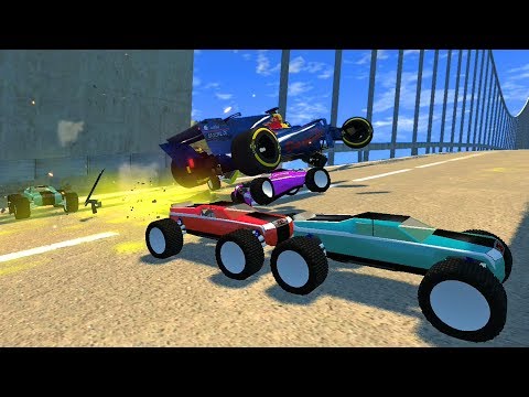 RC Cars (Kids Toy) Crashing Into A Real Car #5 - BeamNG Drive