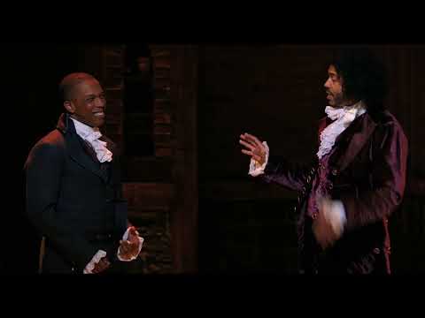 Screenshot from Washington On Your Side song text video by Daveed Diggs, Leslie Odom Jr., Okieriete Onaodowan & Original Broadway Cast of Hamilton
