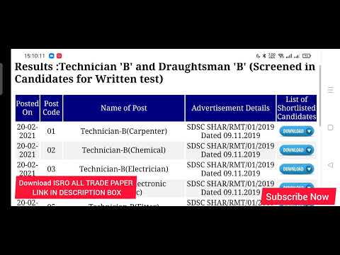ISRO SDSC SHAR Exam Update