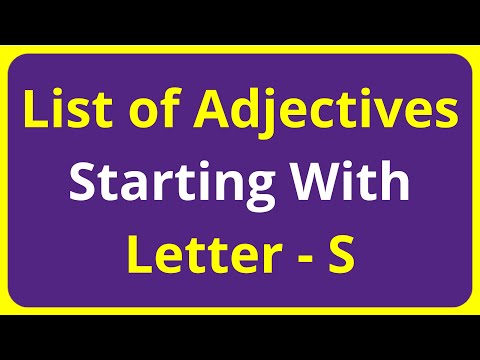 List of Adjectives Words Starting With Letter - S