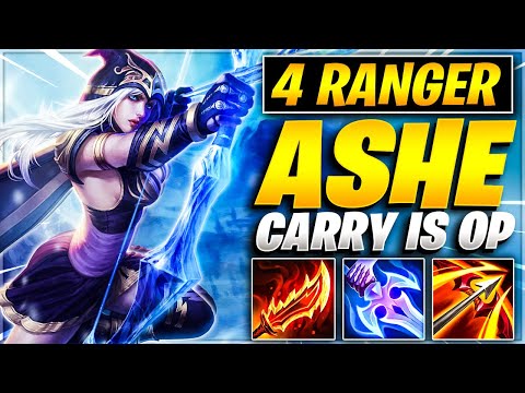 ASHE ⭐⭐⭐ 4 RANGERS IS OP! BEST RANKED TFT COMP THIS SET |  emilyywang (Teamfight Tactics)