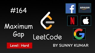 YouTube video 'Maximum Gap | Bucket Sort | Maths | 164 LeetCode | LeetCode Explore | Day 30'