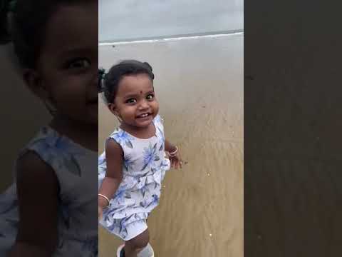 One year old baby running uncontrollable on beach #shorts #beach