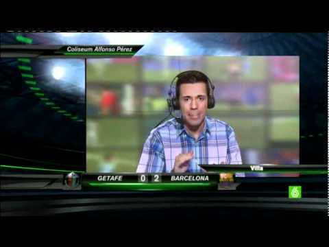 Patxi Alonso canta el gol de Villa en el Getafe Barça