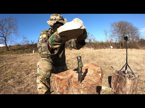 COLD STEEL CRAWFORD MODEL 1 - KNIFE DESTRUCTION TEST - UNTIL IT BREAKS - 4116 STEEL - LINER LOCK