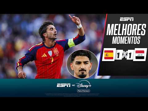 Gols e lances de Espanha x Iraque