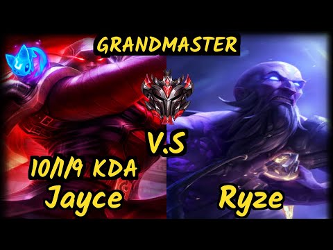 DWG Flame (JAYCE) vs RYZE - 10/1/9 KDA TOP GAMEPLAY - KR Ranked GRANDMASTER