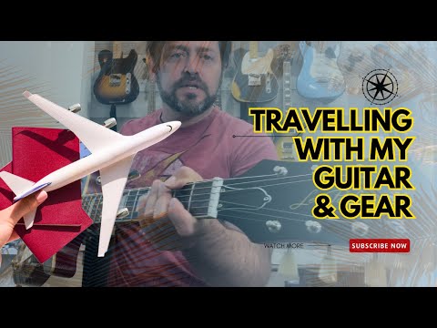 Travelling with my guitar and gear guitar pedals and guitars planes and airports #guitar #guitarist