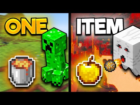 Insane Challenge: Beating Minecraft with 1 Item/Day