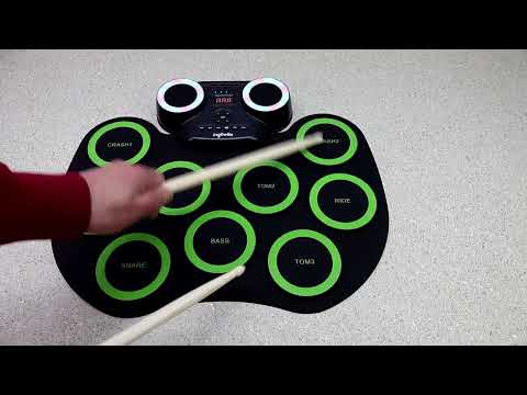 Electronic Drum Kit 9 Pads Roll up Practice Drum Set With Colorful Lights for 8h Playing Review