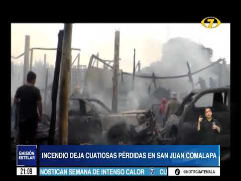 Se registra un incendio en San Juan Comalpa