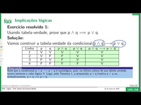 Relações de implicação e de equivalência