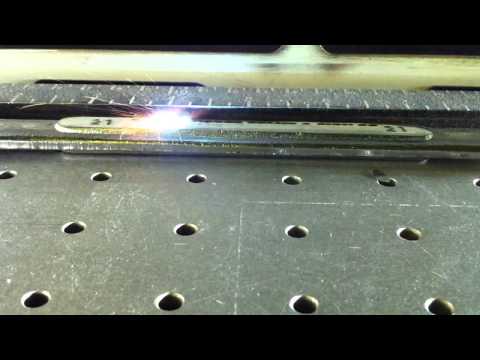 Laser engraving a steel wrench.