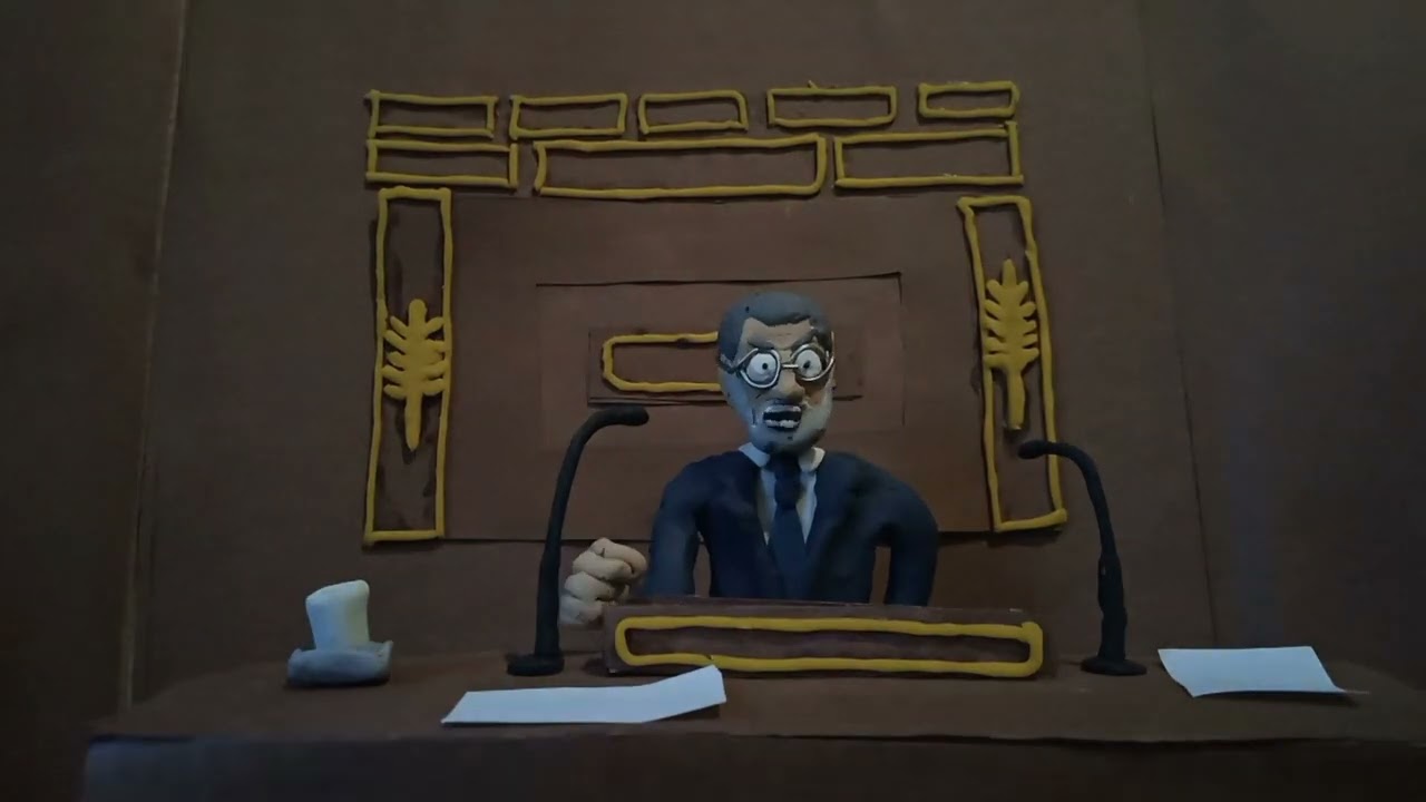 Mariano Rajoy y Pablo iglesias pero en stop-motion.