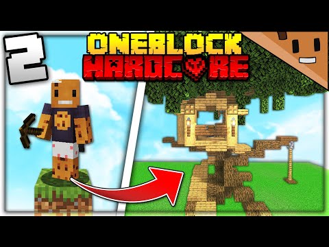 Building a TREE HOUSE on ONE BLOCK (Minecraft Hardcore One Block #2)