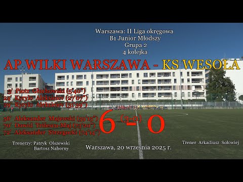 20 IX 2025 r.   AP WILKI WARSZAWA  -  KS WESOŁA  6 - 0 (3-0)