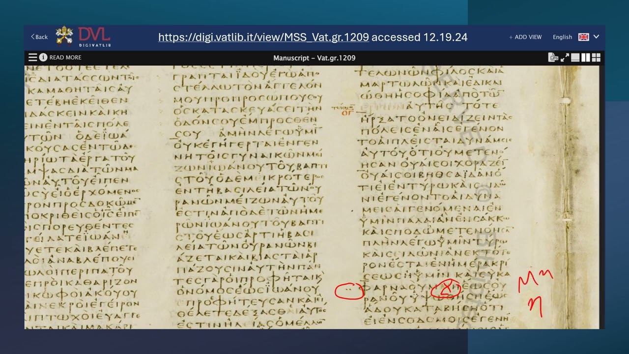 Distigmai in Mattfhew 11:23 and Diplae in Matt 11:10 of Vaticanus