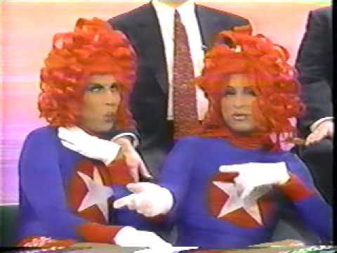 Geraldo Rivera 3/4 The Fabulous Wonder Twins, Lady Gaga Fashion Drag Queen Twins