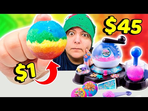 I Try 1$ Dollar Store VS $45 Expensive Bath Bomb Kit
