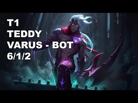 T1 Teddy Bot Varus vs Ezreal - KR Challenger Rank Game 10.7