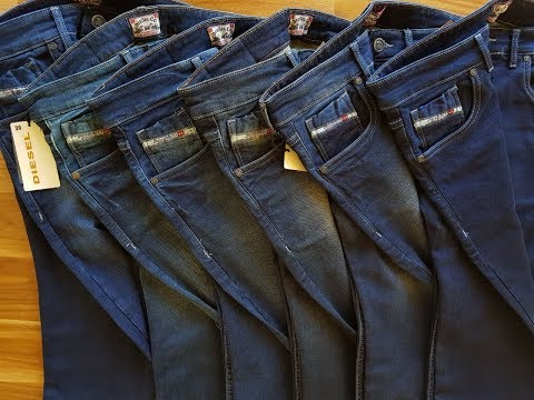 Branded jeans of fabrics dobby