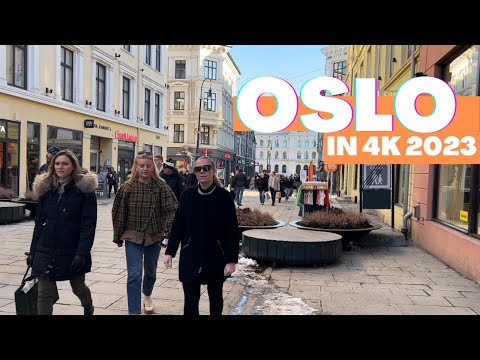 Oslo Norway 🇳🇴- Feb - 23- 2023 - 4K-HDR Walking Tour