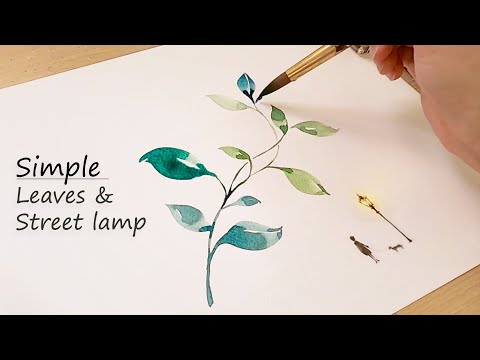 Simple Leaves Watercolor Painting