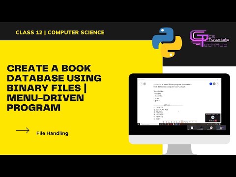 Class 12 Create A Book Database Menu Driven Program In Python File Handling In Python Cs