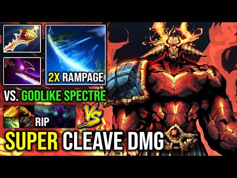 IMBA OP Sven 90% Cleave 2x Rampage Throne Defend Against Godlike Spectre Butterfly + Radiance DotA