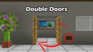 Double Iron Doors Using One Button | Minecraft java and bedrock | Redstone Build Hacks (EASY)